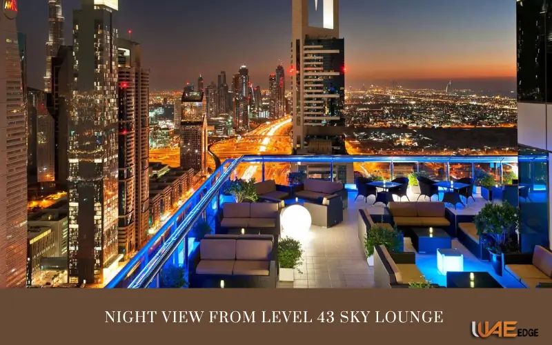 night view from Level 43 Sky Lounge