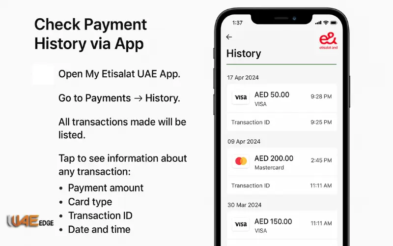 Check Payment History via App