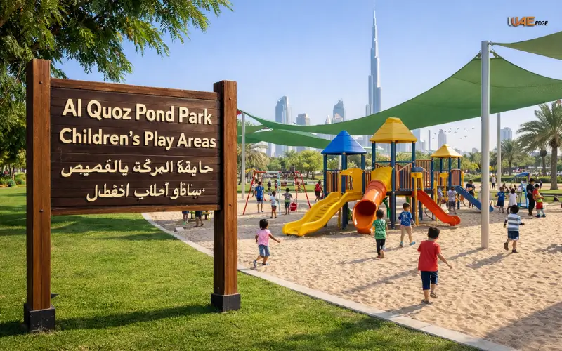 al quoz pond park kids playing area