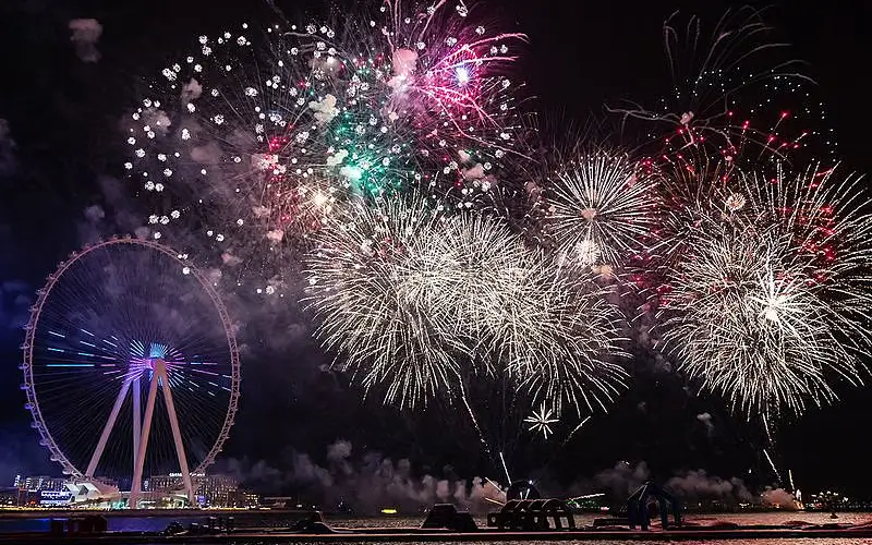 fireworks at Bluewaters Island
