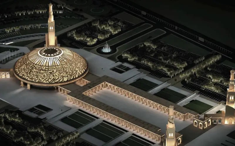 night view from Sheikh Khalifa bin Zayed Grand Mosque