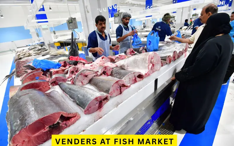 venders at fish market