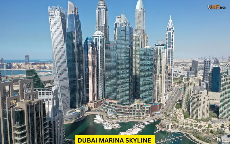 Dubai Marina skyline near Platinum Tower