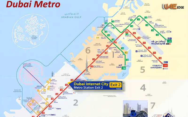 Dubai Internet City metro station exit 2 map