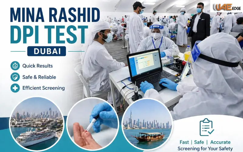 Mina Rashid dpi test Dubai entrance screening center