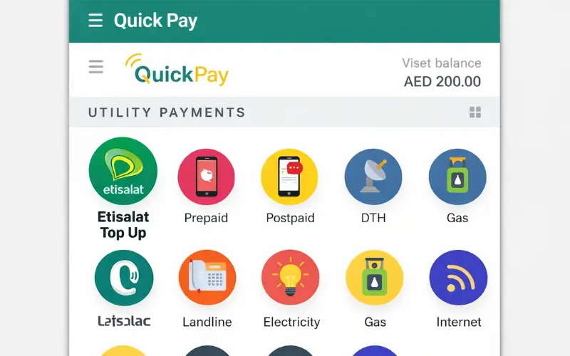 Online Etisalat recharge using card