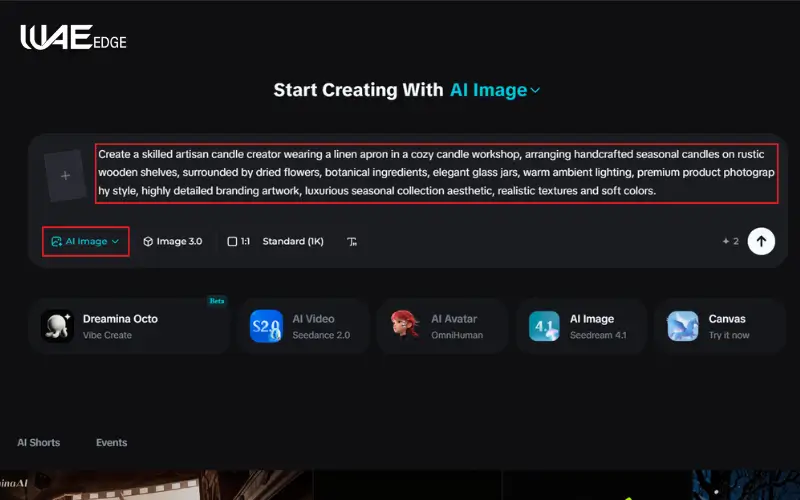 AI-generated candle product visuals