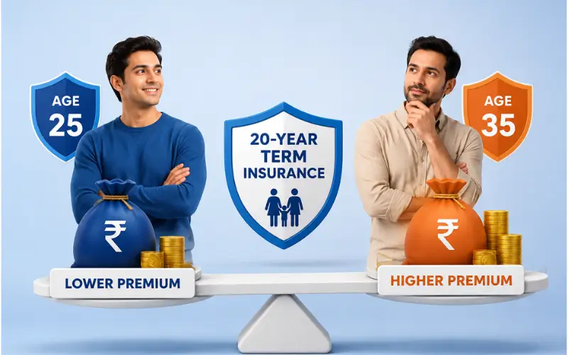 How Buying a 20-Year Term Insurance Plan at Age 25 vs 35 Affects Your Total Premium Cost