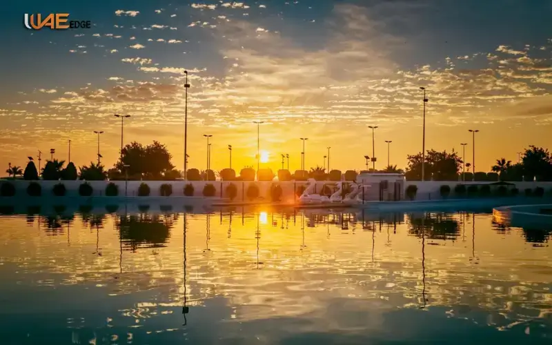 riyadh lake park sunset view