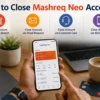 ways to close mashreq neo account